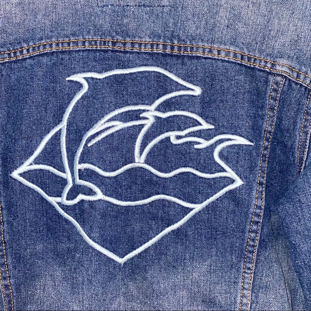 Pink Dolphin Men’s or women’s Jean jacket Size Med - Picture 3 of 12